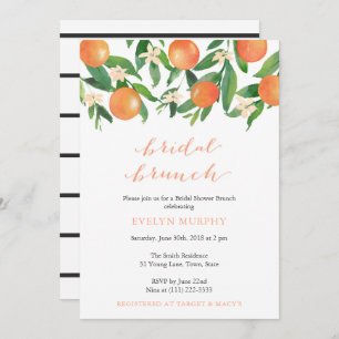 Convite Bridal Brunch Citrus Charcarbonus Stripes