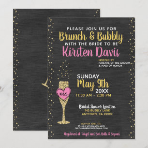 Convite Bridal Brunch e Chá de panela Borracha