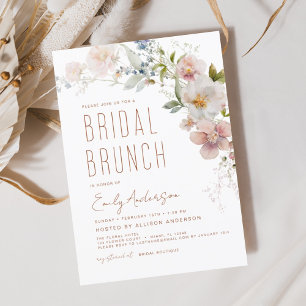 Convite Bridal Brunch Wildflower Boho Elegante Chá