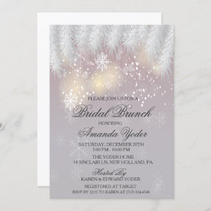 Convite Bridal Brunch Winter Snowflake