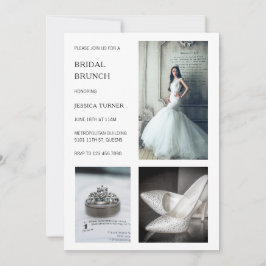 Convite Bridal de Colagem de Foto Brida Moderna Brunch