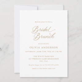 Convite Bridal de Script Moderno Elegante Dourado Brunch