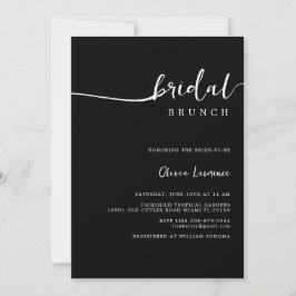 Convite Bridal de Script Moderno Simples Manuscrito