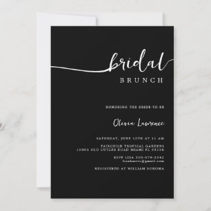 Convite Bridal de Script Moderno Simples Manuscrito