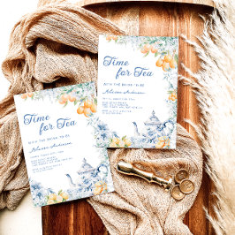 Convite Bridal do Partido do Chá do Mediterrâneo Azul e Li