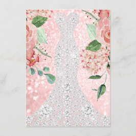 Convite Bridal Dress Spark Rosa Floral Rosa Floral Rosa Ro