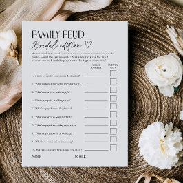 Convite Bridal Feud Popular TV Game Show Trivia Card