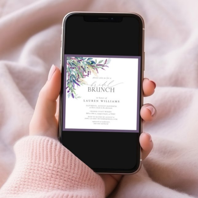 Convite Bridal Floral de Lavanda Elegante (Criador carregado)