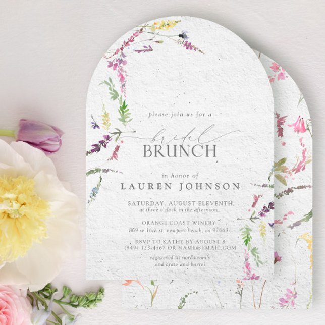 Convite Bridal Floral do Elegante Wildflower Brunch (Criador carregado)