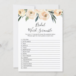 Convite Bridal Floral - Jogo de Chá de Noiva de Palavra