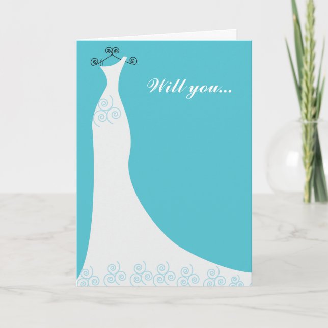 Convite Bridal Gown Custom Bridesmaid Proposal Cards (Frente)