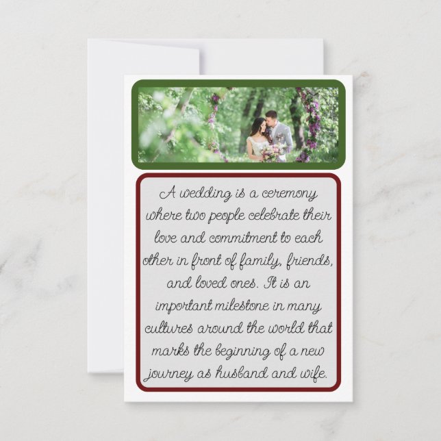 Convite Bridal Groom Natural folded thank you cards (Frente)