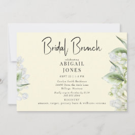 Convite Bridal Hydrangeas Bridal Brunch Amarelo