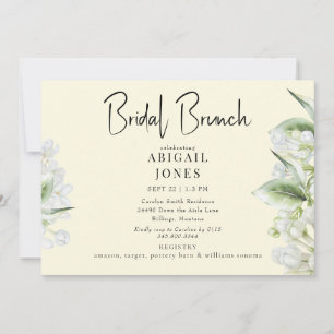 Convite Bridal Hydrangeas Bridal Brunch Amarelo