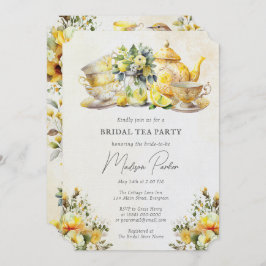 Convite Bridal Lemon Tea Party Vintage