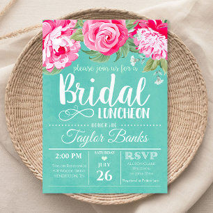 Convite Bridal Lunchee - Chá Rosa Rosa Rosa Rosa Rosa Rosa