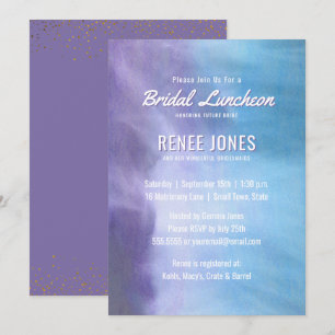 Convite Bridal Luncheon   Lavanda de Pastel Azul Roxo
