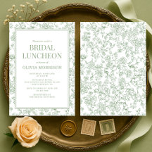 Bridal Luncheon Sage Green Vintage French Floral 
