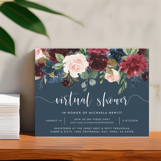 Convite Bridal ou Chá de fraldas Virtual de Bloom Radiante (Criador carregado)