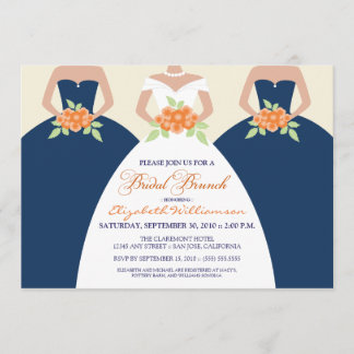 Convite Bridal para Noivas e Bridesmaids (marinho)