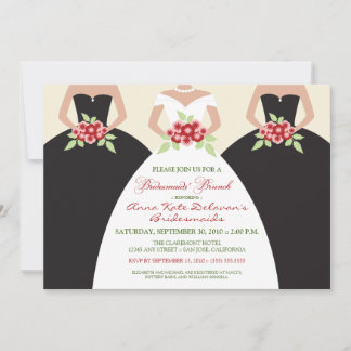Convite Bridal para Noivas e Bridesmaids (preto)
