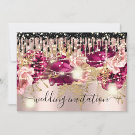 Convite Bridal Rosa Drill Pink Marsala Rosa Luzes