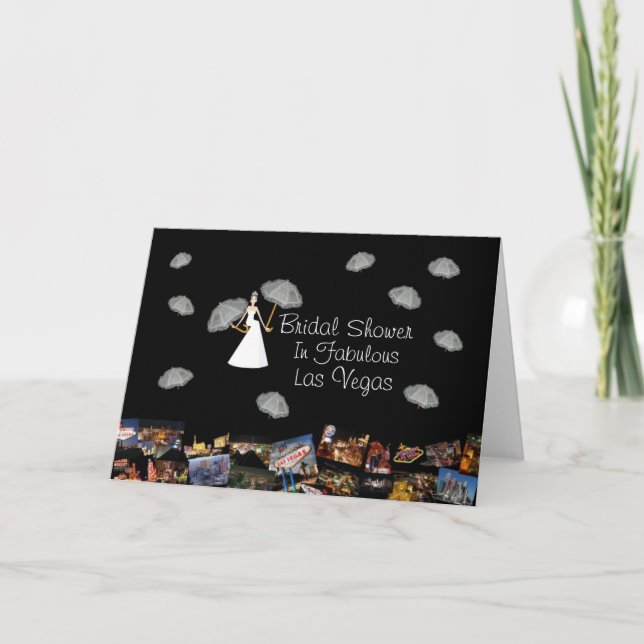 Convite Bridal Shower In Fabulous Las Vegas with floating  (Frente)