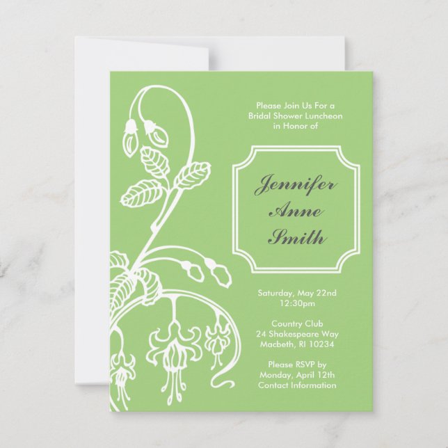 Convite Bridal Shower Invitation - Bleeding Hearts (Frente)