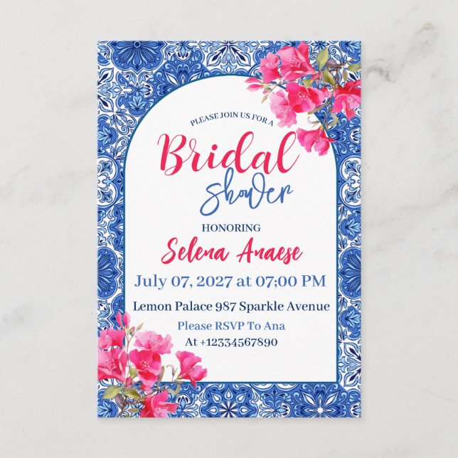 Convite Bridal Shower Invitation Card (Frente)