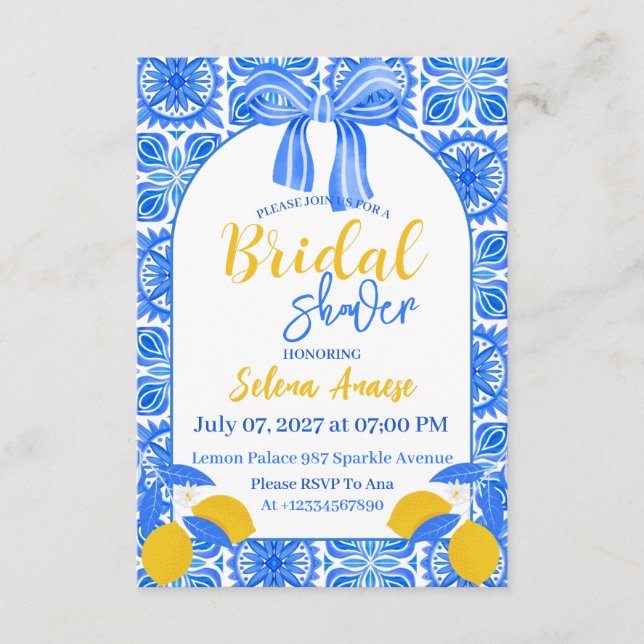 Convite Bridal Shower Invitation Card (Frente)