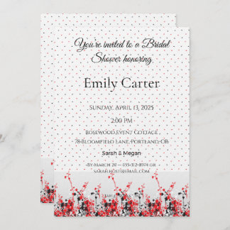 Convite Bridal Shower Invitation Elegant Floral Template