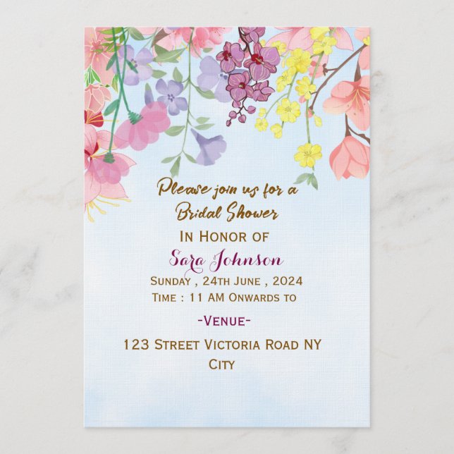 Convite Bridal Shower Invitations  (Frente)
