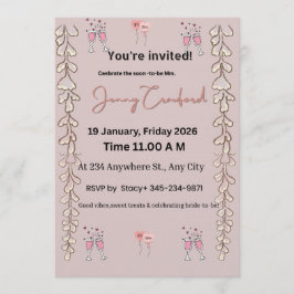 Convite Bridal Shower Invite | Editable Digital Template |