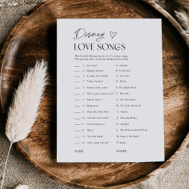 Convite  Bridal Shower Love Songs Movie Trivia Game Card