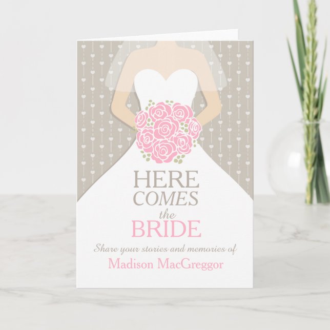 Convite Bridal shower memories and stories keepsake card (Frente)