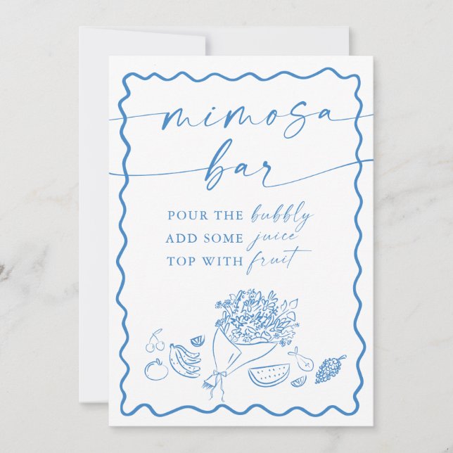 Convite Bridal Shower Mimosa Bar Sign, Farmers Market  (Frente)