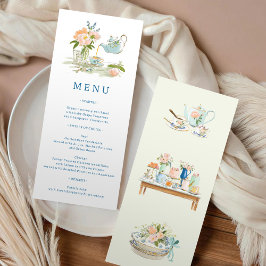 Convite Bridal Shower Tea Party Menu 
