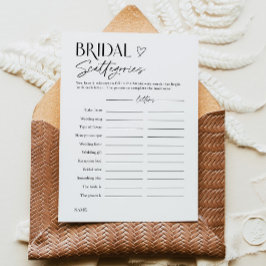 Convite Bridal Shower Word Trivia Party Game Card