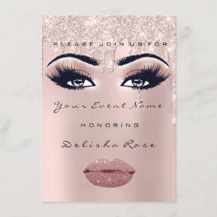 Convite Bridal Sweet 16º 15 LÁBIOS Kiss Rosa Skinny