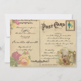 Convite Bridal Tea Chá Honrando, estilo antigo Cartão-post