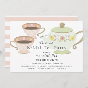 Convite Bridal Tea Party Pote VIrtual Chá de panela