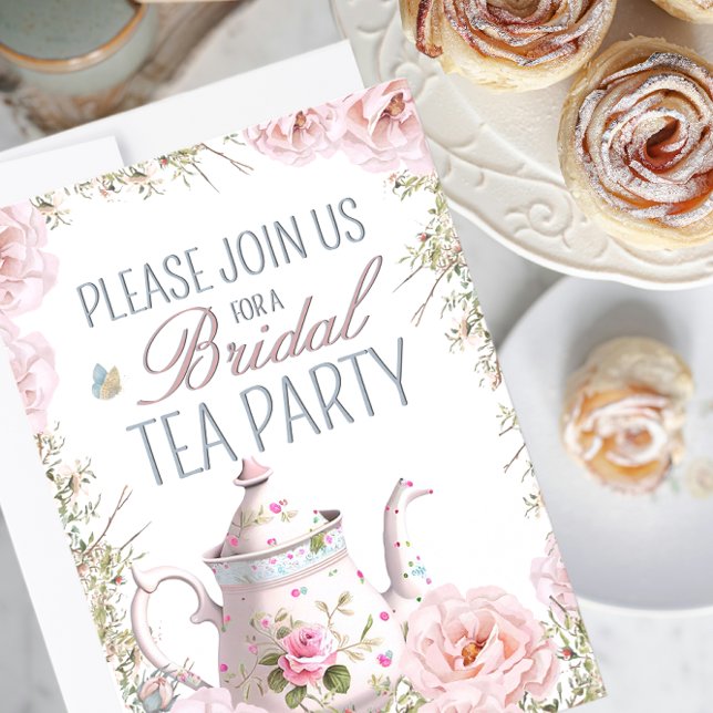 Convite Bridal Tea Party Teacups Casamento Brunch (Criador carregado)