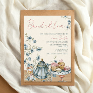 Convite Bridal Tea Victorian Vintage Chá de panela Floral