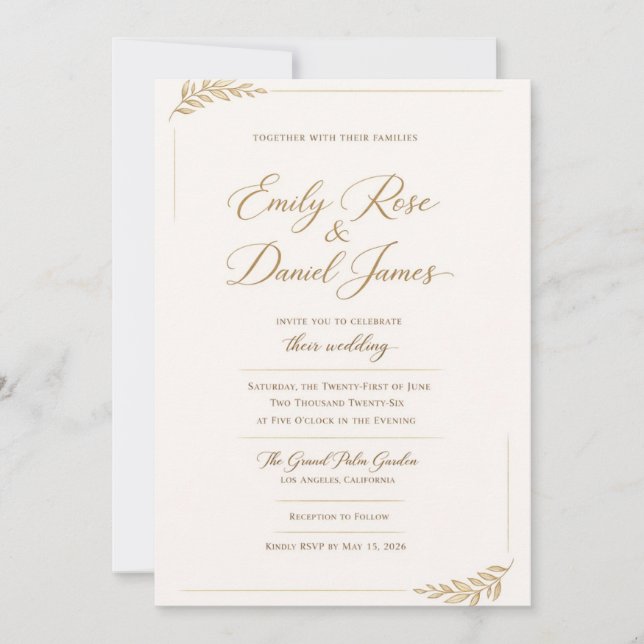 Convite bridal wedding invitations (Frente)