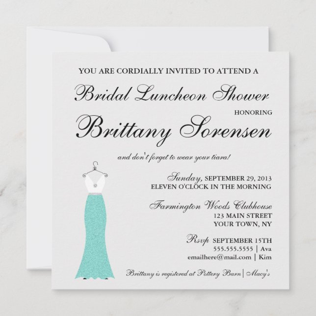 Convite BRIDE Aqui Vem A Festa Chá Noiva (Verso)