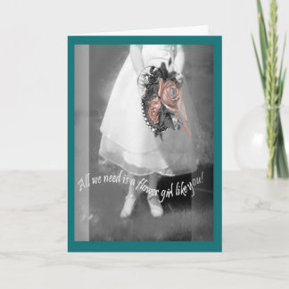 Convite Bride attendant flower girl request greeting card