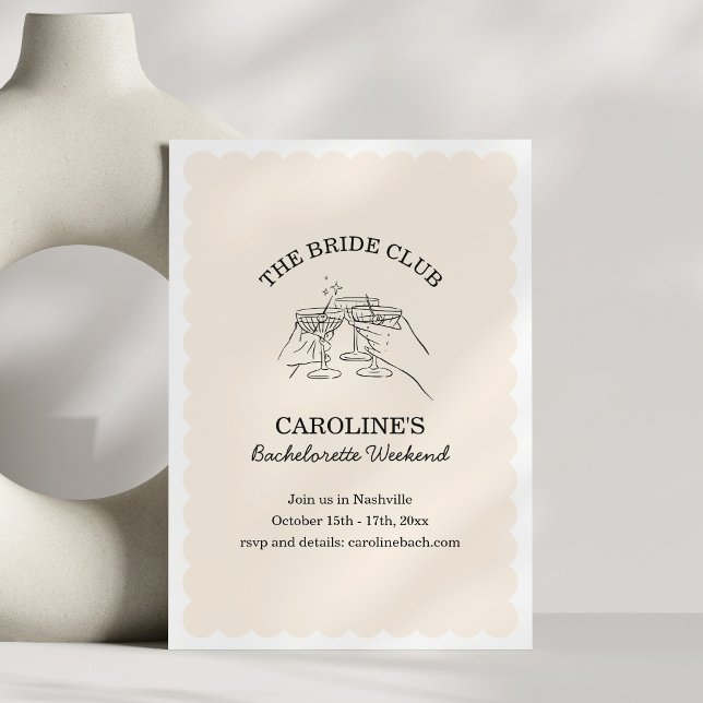 Convite Bride Club Weekend Cocktail Bachelorette Party (Criador carregado)