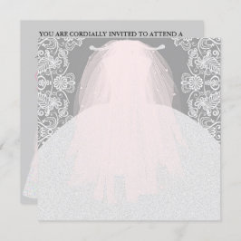 Convite BRIDE CO Algo Rosa Aqui Vem A Noiva Festa