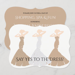 Convite BRIDE & CO Dourado Ser Minha Festa de Chás de Bri