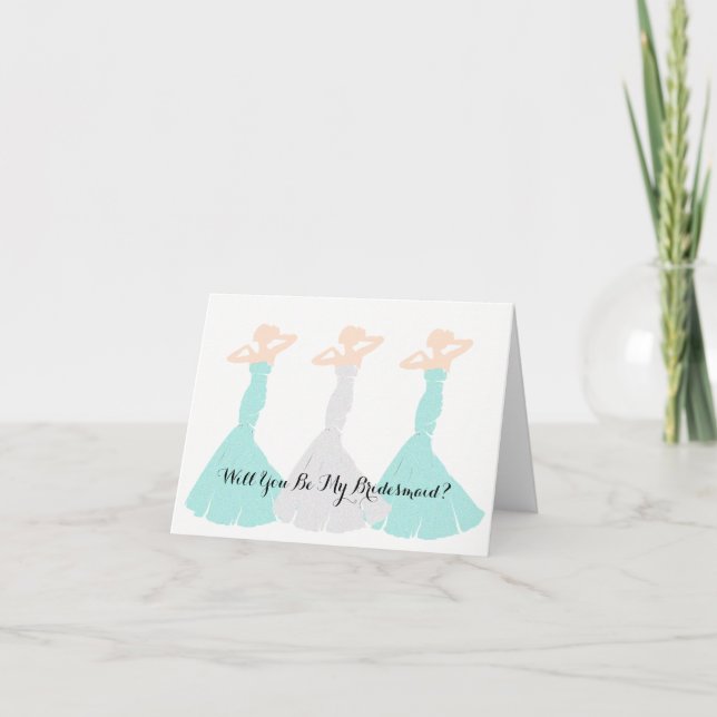 Convite BRIDE & CO Mint Green Be My Bridesmaid Party Note (Frente)